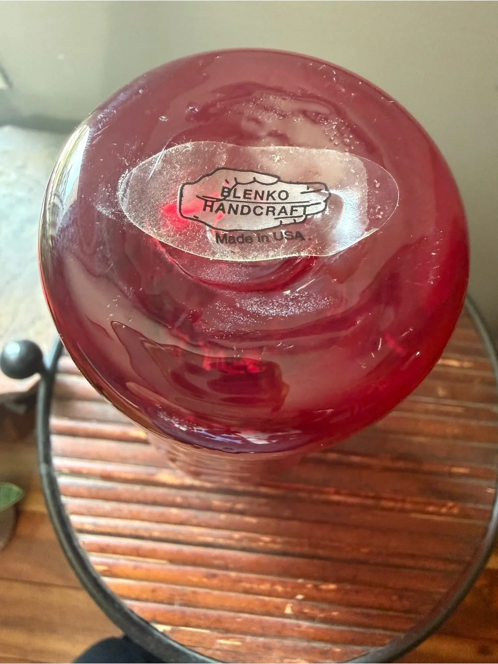 Blenko Red Glass Vase